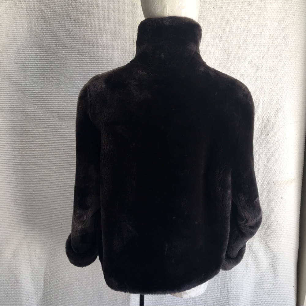 Vintage Fur Mouton Sheepskin Short Jacket Coat - Picture 4 of 8
